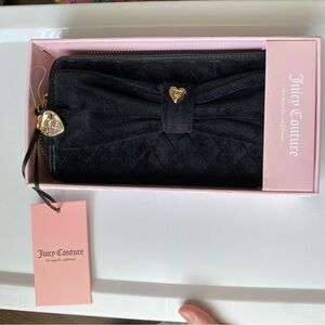 Juicy Couture Black Velvet Quilted Wallet